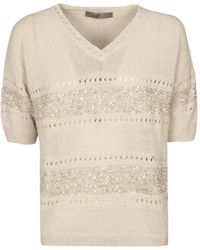 D.exterior - Sequin V-Neck Sweater - Lyst
