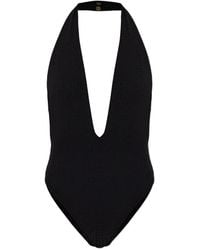 Balmain - Monogram-Jacquard Halterneck Swimsuit - Lyst