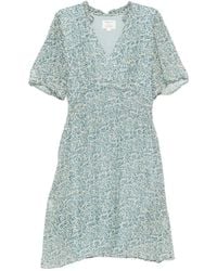 MAISON 123 - Robe Courte Fleurie À Col Volanté Balmana - Lyst