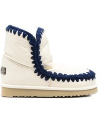Mou - Eskimo 18 Crochet-Trim Leather Ankle Boots - Lyst