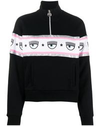 Chiara Ferragni - Logo-Tape Cotton Sweatshirt - Lyst