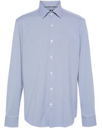 BOSS - Gingham-Check Long-Sleeve Shirt - Lyst