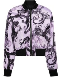 Versace - Watercolor Couture Reversible Bomber Jacket - Lyst