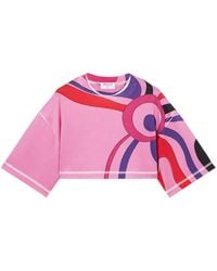 PUCCI - Cropped-Top Mit Marmo-Print - Lyst