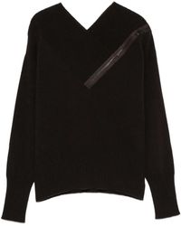 D.exterior - Zip-Detail V-Neck Sweater - Lyst