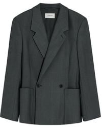 Lemaire - Blazer Con Doble Botonadura Y Bolsillo De Parche - Lyst
