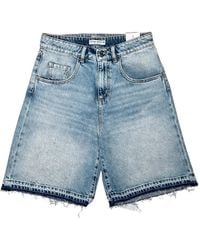 ICON DENIM - Lulu Frayed Denim Shorts - Lyst