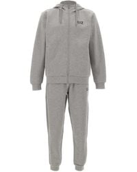 EA7 - Katoenen Trainingspak Met Capuchon En Logo - Lyst