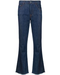 Fay - Mid-rise Straight-leg Cropped Jeans - Lyst