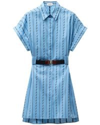 Versace - Jacquard Cotton-Silk Mini Dress - Lyst