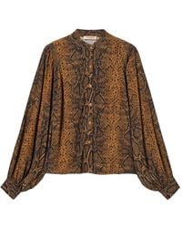 Twinset - Chemise Crêpe De Chine À Imprimé Peau De Python - Lyst