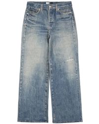 Vera Wang - Saskia Denim-Illusion Cotton Trousers - Lyst
