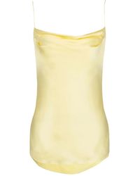 Balmain - Silk Satin Top With Thin Straps - Lyst