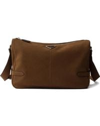 Prada - Nubuck-Leather Shoulder Bag - Lyst