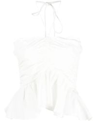 MSGM - Ruched Halterneck Top - Lyst