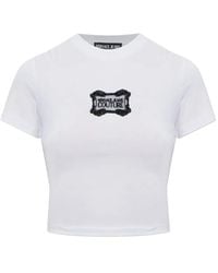Versace Jeans Couture - Top de tirantes con logo bordado - Lyst