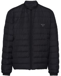 Prada - Triangle-logo Quilted Down Jacket - Lyst