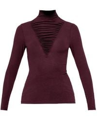 Nissa - Lyocell Wool-Blend Turtleneck Top - Lyst