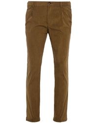 Herno - Pantalon En Velours Côtelé À Détails Plissés - Lyst