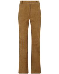 Arma - Lucia Flared Suede Leather Trousers - Lyst
