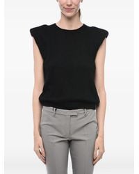 FEDERICA TOSI - Padded-Shoulder Sleeveless Sweater - Lyst