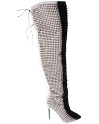 Philipp Plein - Studded Lace-Up Over-The-Knee Boots - Lyst