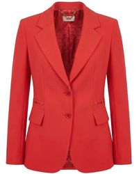 Elisabetta Franchi - Blazer Boutonné À Revers Crantés - Lyst