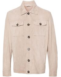 Barba Napoli - Button-up Suede Shirt Jacket - Lyst