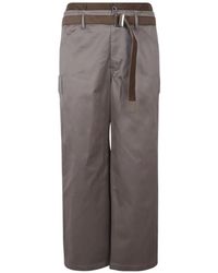 Sacai - Twill Cargo Trousers - Lyst