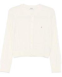 Sandro - Check-Pattern Round-Neck Cardigan - Lyst