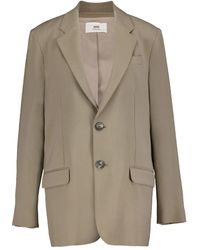 Ami Paris - Taupe Single-Breasted Blazer - Lyst