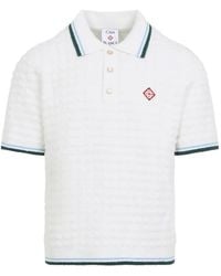 CASABLANCA - Textured-Knit Polo Shirt - Lyst