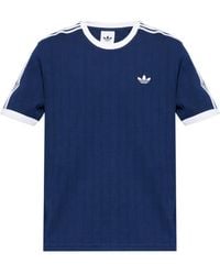 adidas - Drop Needle Embroidered-Logo Striped T-Shirt - Lyst