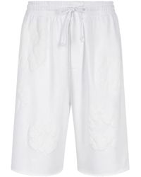 DENIM TEARS - Mono Cotton Wreath-Print Shorts - Lyst