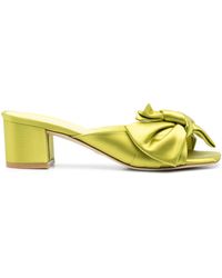 Stuart Weitzman - Bow-Detail Leather Mules - Lyst