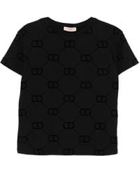 Twinset - Logo-Pattern T-Shirt - Lyst