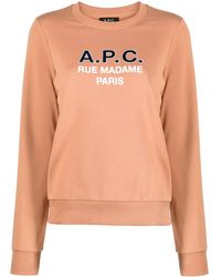 A.P.C. - Madame Logo-Print Cotton Sweatshirt - Lyst