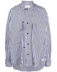 Sacai - Long-sleeve Striped Cotton Shirt - Lyst