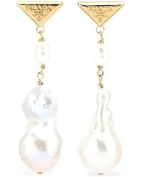 Prada - Symbole Pearl-Pendant Earrings - Lyst