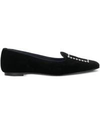 Castañer - Floral-Embroidery Velvet Loafers - Lyst