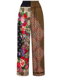 Moschino - Wide-Leg Silk And Nylon Patchwork Trousers - Lyst
