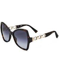 Moschino - Tortoiseshell-Effect Chain-Link Oversized-Frame Sunglasses - Lyst