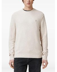 AllSaints - Logo-Embroidered Crew-Neck Jumper - Lyst
