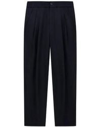 Giorgio Armani - Chevron Twill Two-Pleat Trousers - Lyst