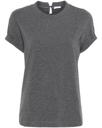 Brunello Cucinelli - Bead-embellished T-shirt - Lyst