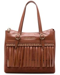 Love Moschino - Fringe-Detail Heart-Eyelet Tote Bag - Lyst