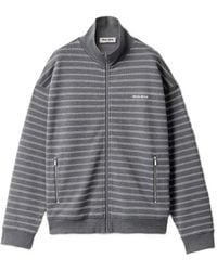 Miu Miu - Striped Cotton Fleece Jacket - Lyst