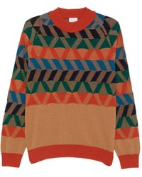 GALLIA - Jersey Franz Con Motivo Geométrico Y Cuello Alto - Lyst