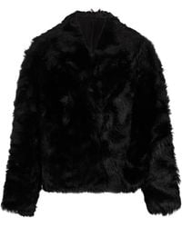 Salvatore Santoro - V-Neck Faux-Fur Coat - Lyst