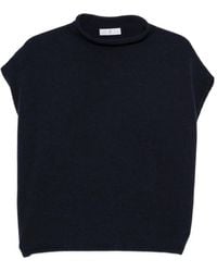 Whyci - T-Shirt Met Hoge Hals En Kapmouwen - Lyst